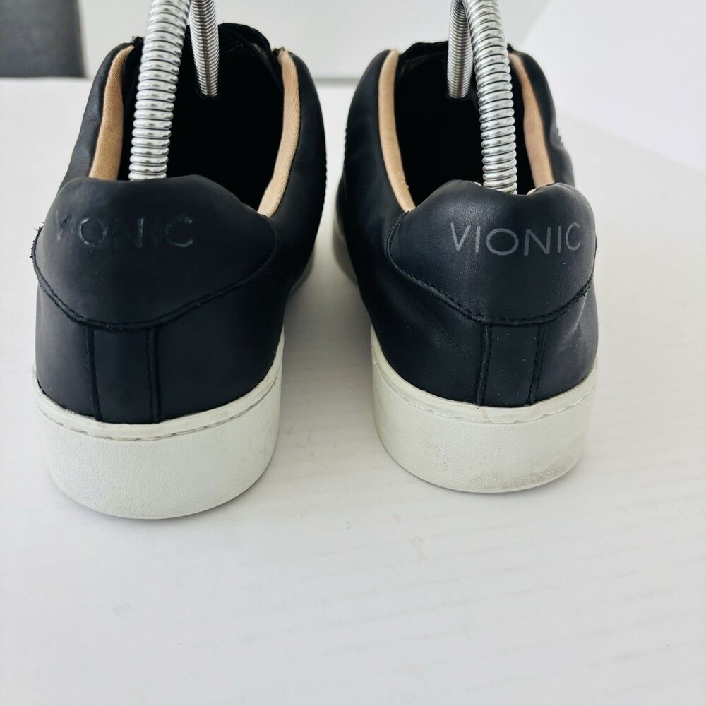 Vionic Ellis Black Leather Zip Sneakers Orthotic Comfort Shoes Womens Size 9.5 - Picture 5 of 13